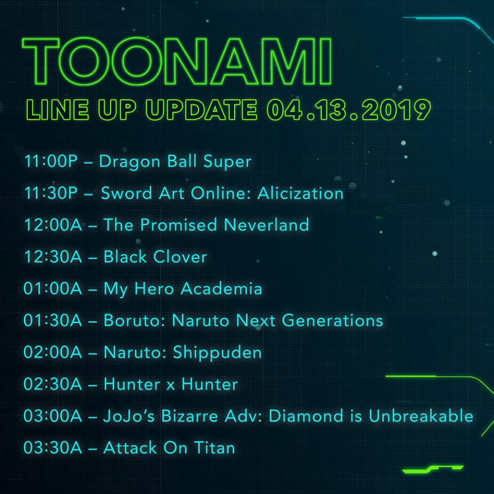 Toonami schedule shifts beginning on April 13 with The Promised